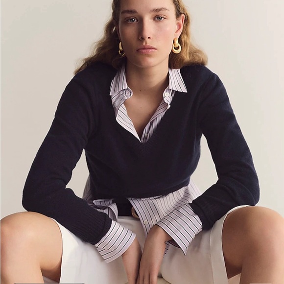 J.Crew Size 00 Garçon classic shirt in striped cotton poplin In Vintage Lilac - Picture 2 of 13